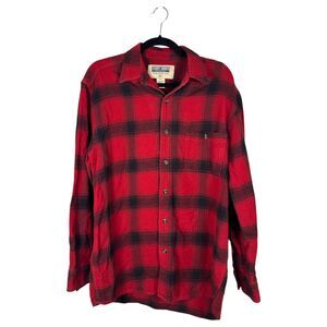 Stormy Kromer Mercantile Red Black Plaid Long Sleeve Flannel Shirt Men's Medium